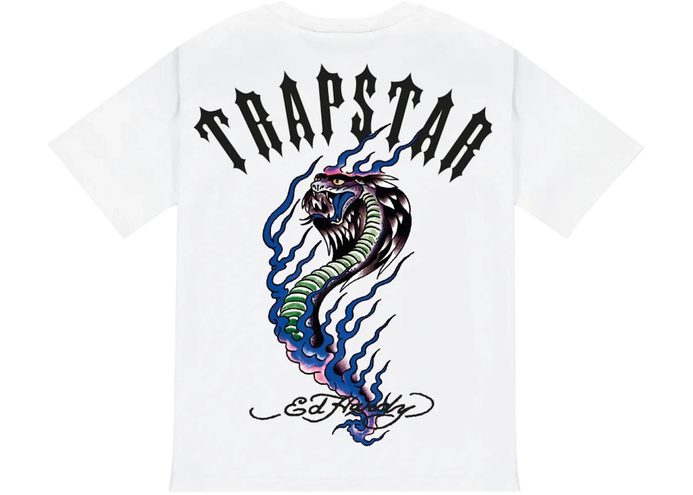 Trapstar x Ed Hardy Flame Snake Tee White
