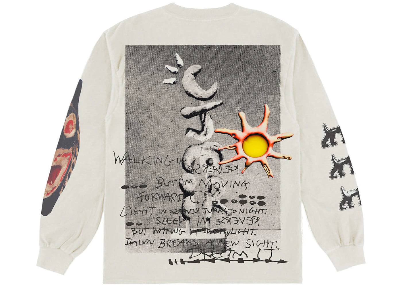 Travis Scott Air Records Long Sleeve T-shirt Natural