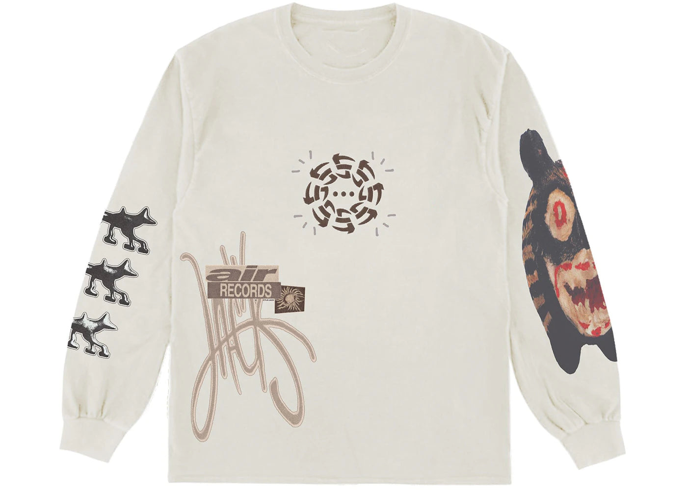 Travis Scott Air Records Long Sleeve T-shirt Natural