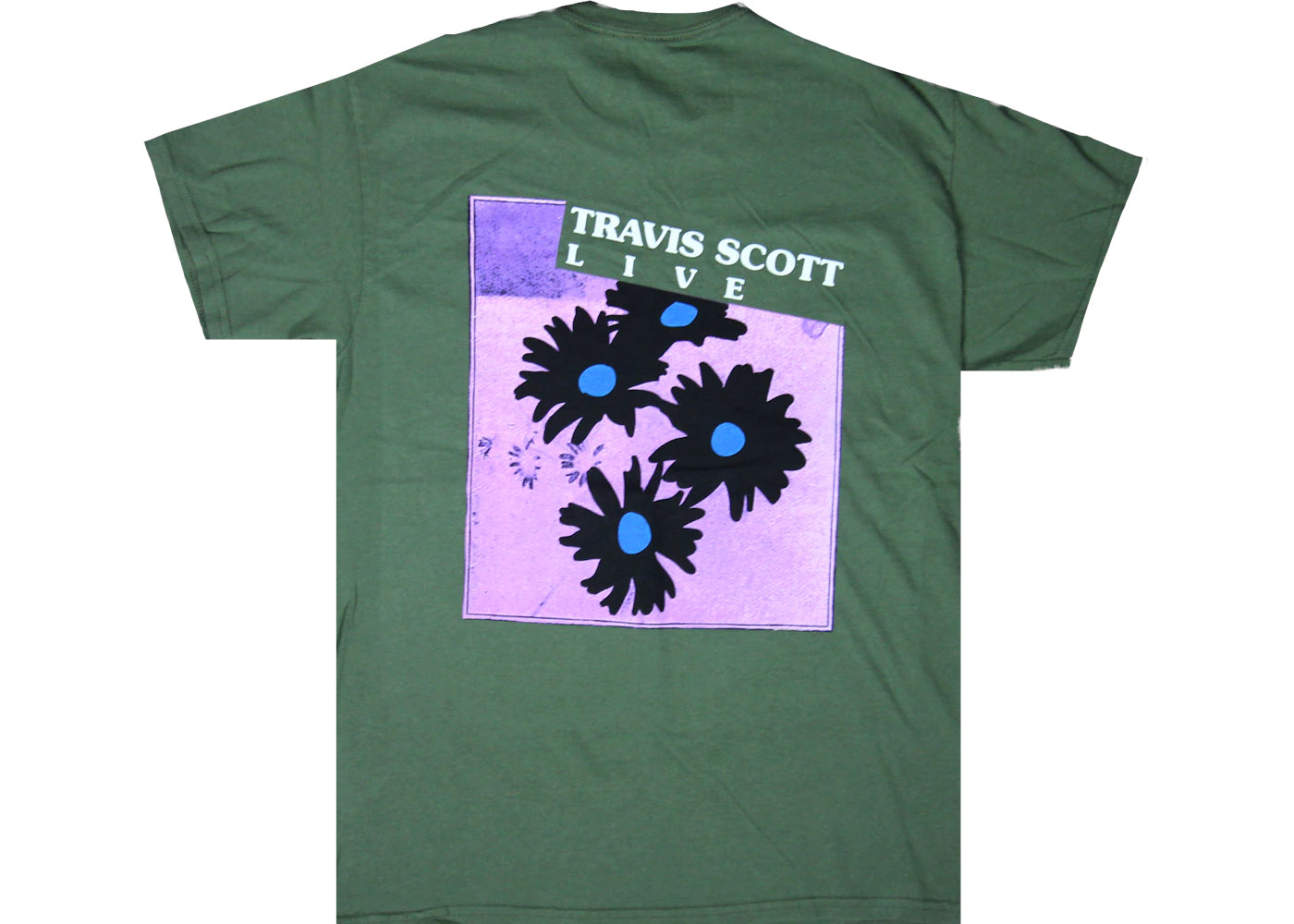 Travis Scott Astroworld Festival Run Flower Tee Olive