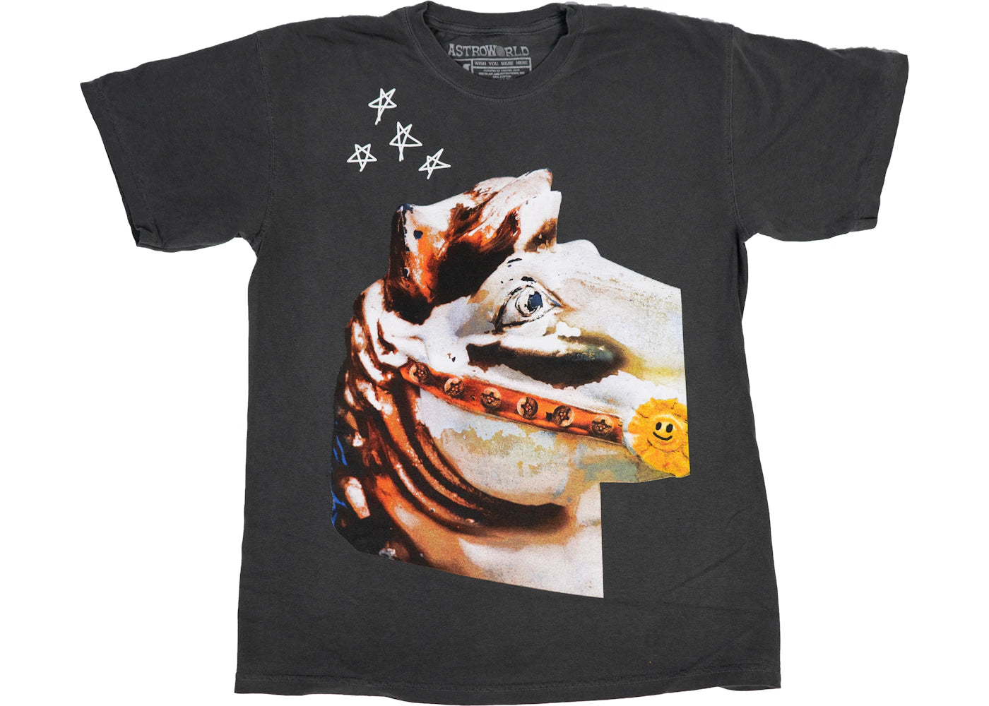 Travis Scott Astroworld Horse Head Tee Washed Black