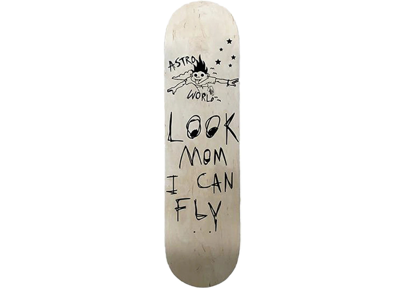 Travis Scott Astroworld Look Mom I Can Fly Skateboard Deck Tan