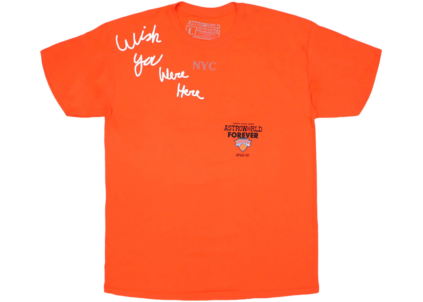 Travis Scott Astroworld MSG Knicks Tee Orange