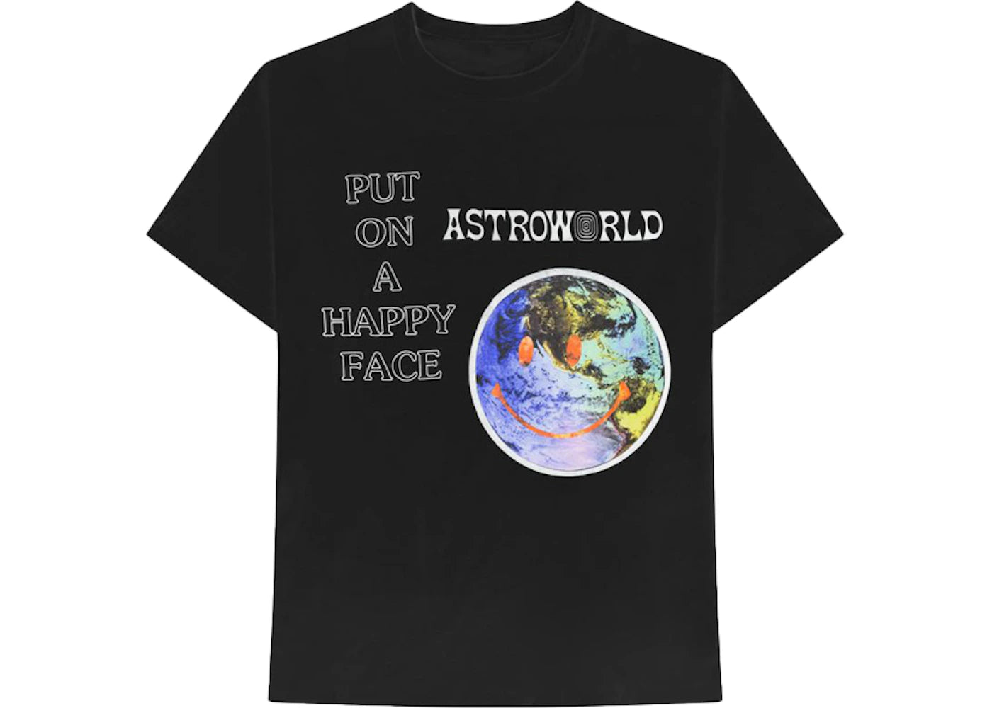 Travis Scott Astroworld Happy Face Tee Black