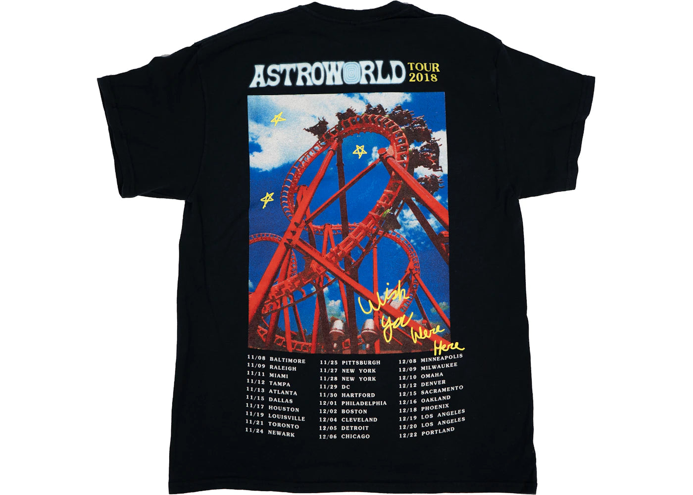 Travis Scott Astroworld Roller Coaster Tee Black