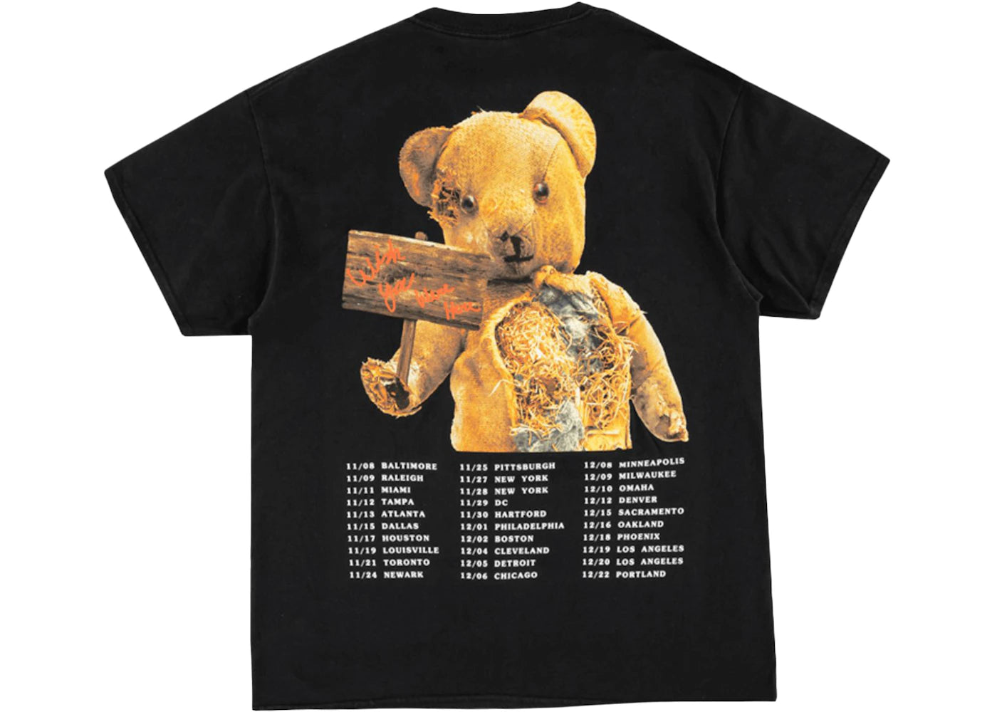 Travis Scott Astroworld Teddy Bear T-Shirt Black