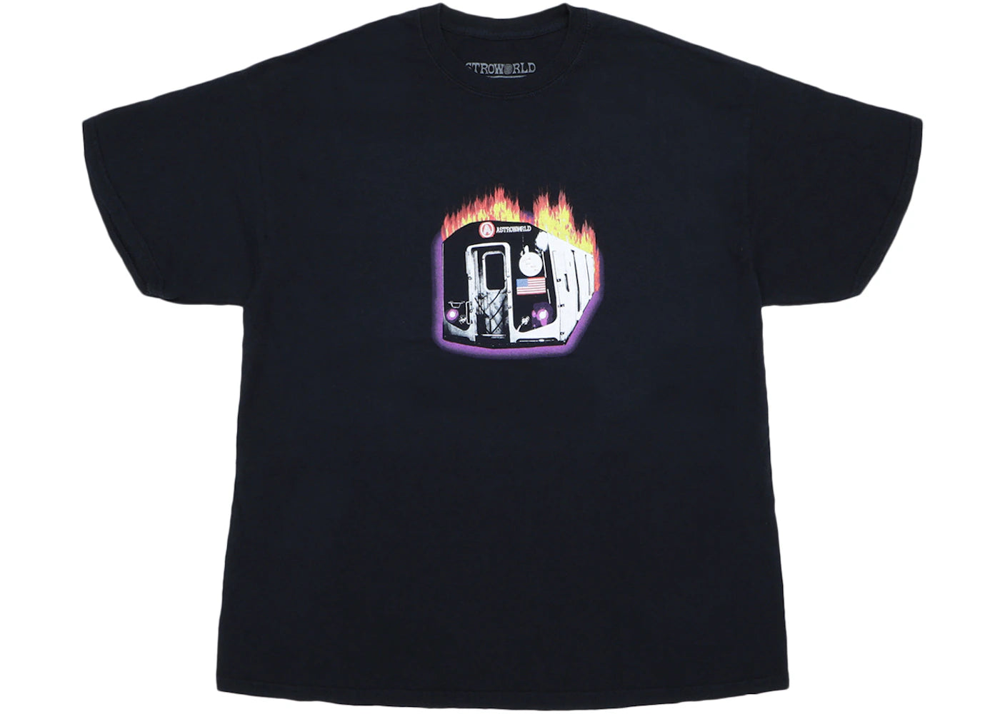 Travis Scott Astroworld Tour Burning Train Barclays Tee Black