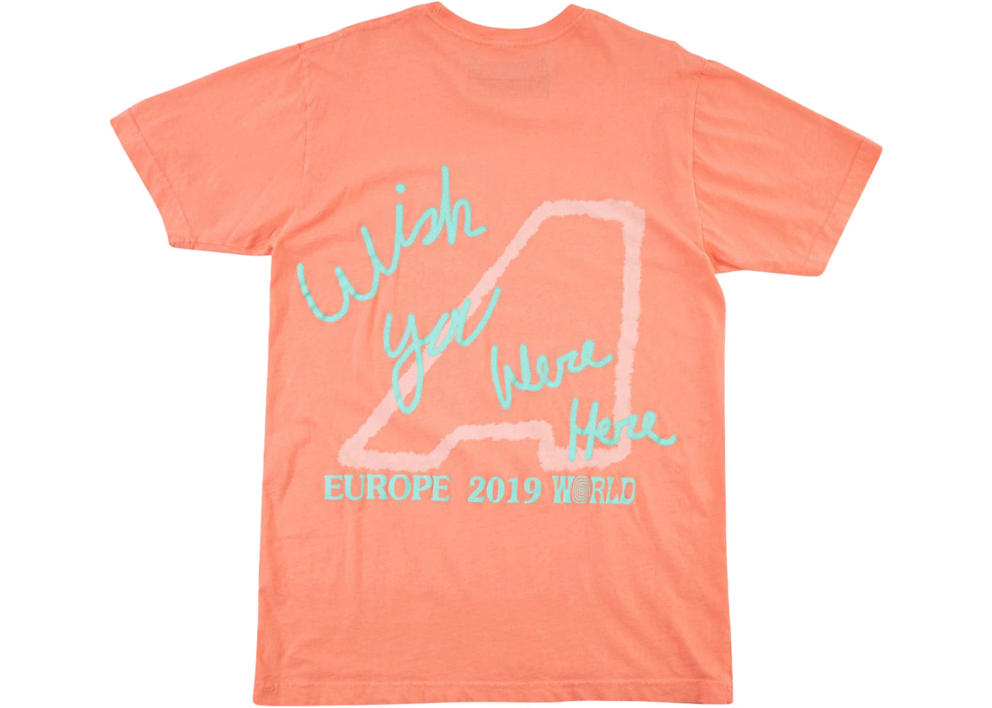 Travis Scott Astroworld Tour London Wish You Were Here T-Shirt Salmon
