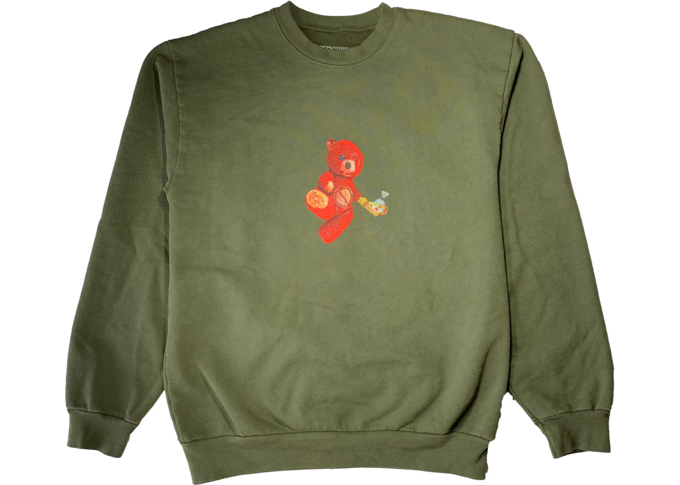 Travis Scott Astroworld Tour Skipping Bear Crewneck Olive