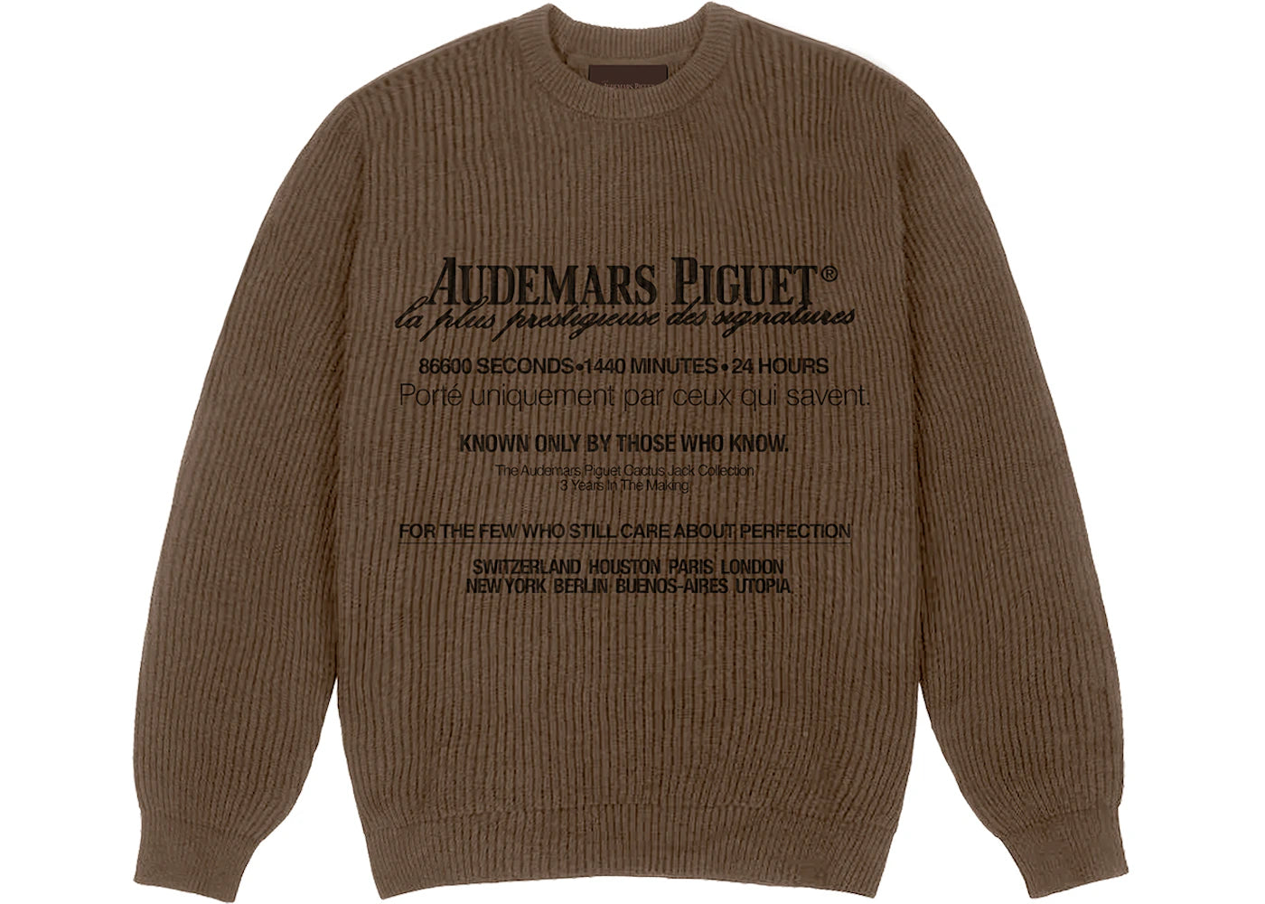 Travis Scott CJ x Audemars Piguet Knitted Sweater Brown