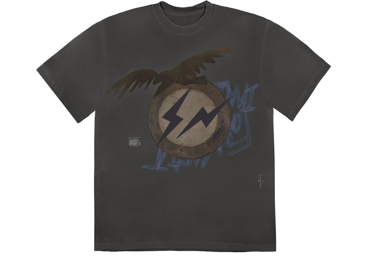 Travis Scott Cactus Jack For Fragment Create T-shirt Washed Black