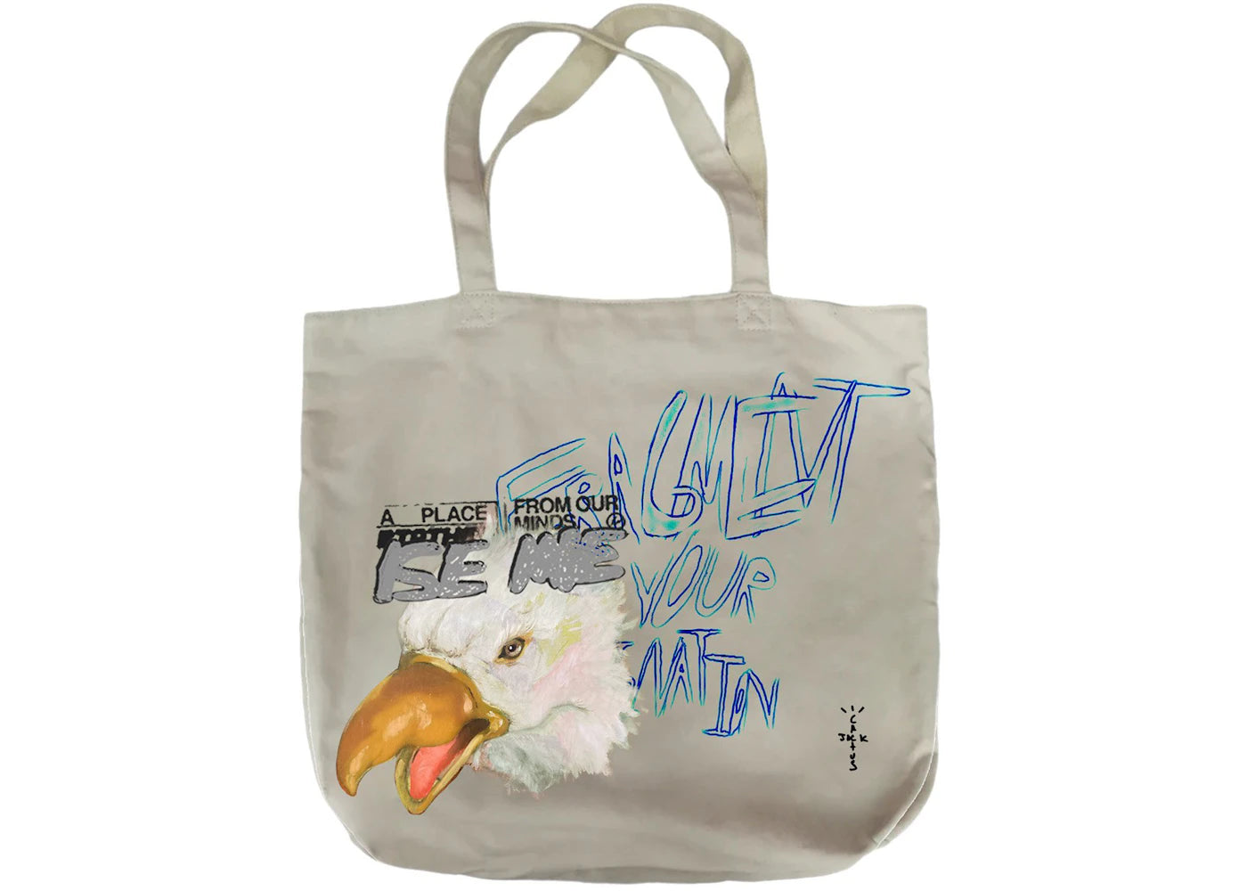 Travis Scott Cactus Jack For Fragment Flames Tote Cream