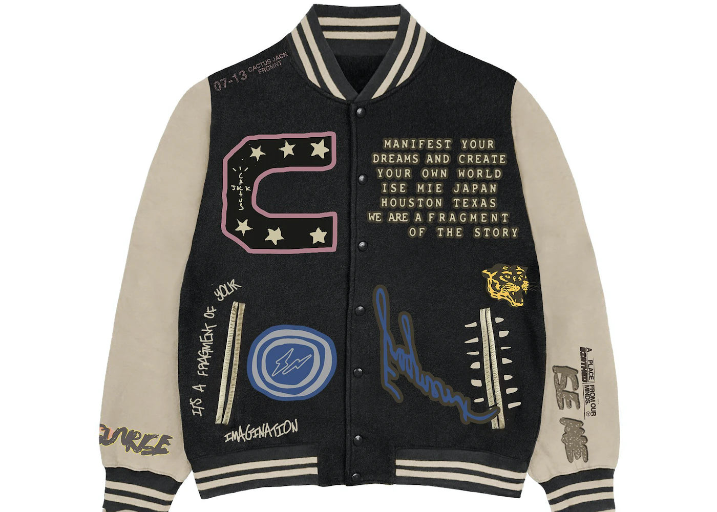 Travis Scott Cactus Jack For Fragment Manifest Letterman Jacket Brown/Cream