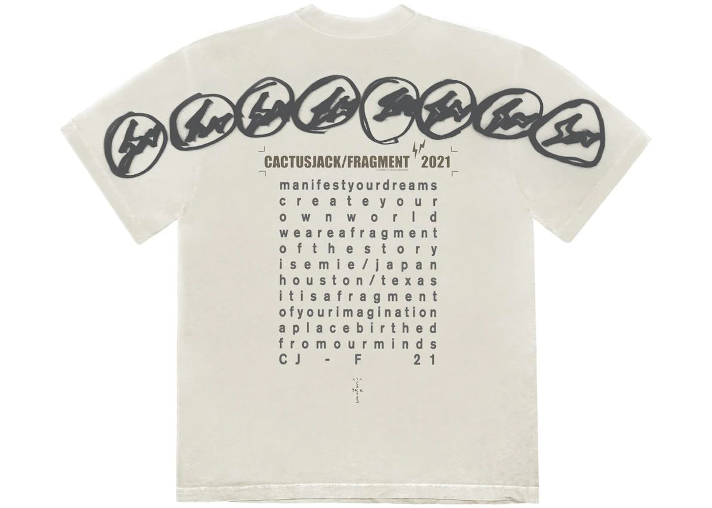 Travis Scott Cactus Jack For Fragment Manifest T-shirt White