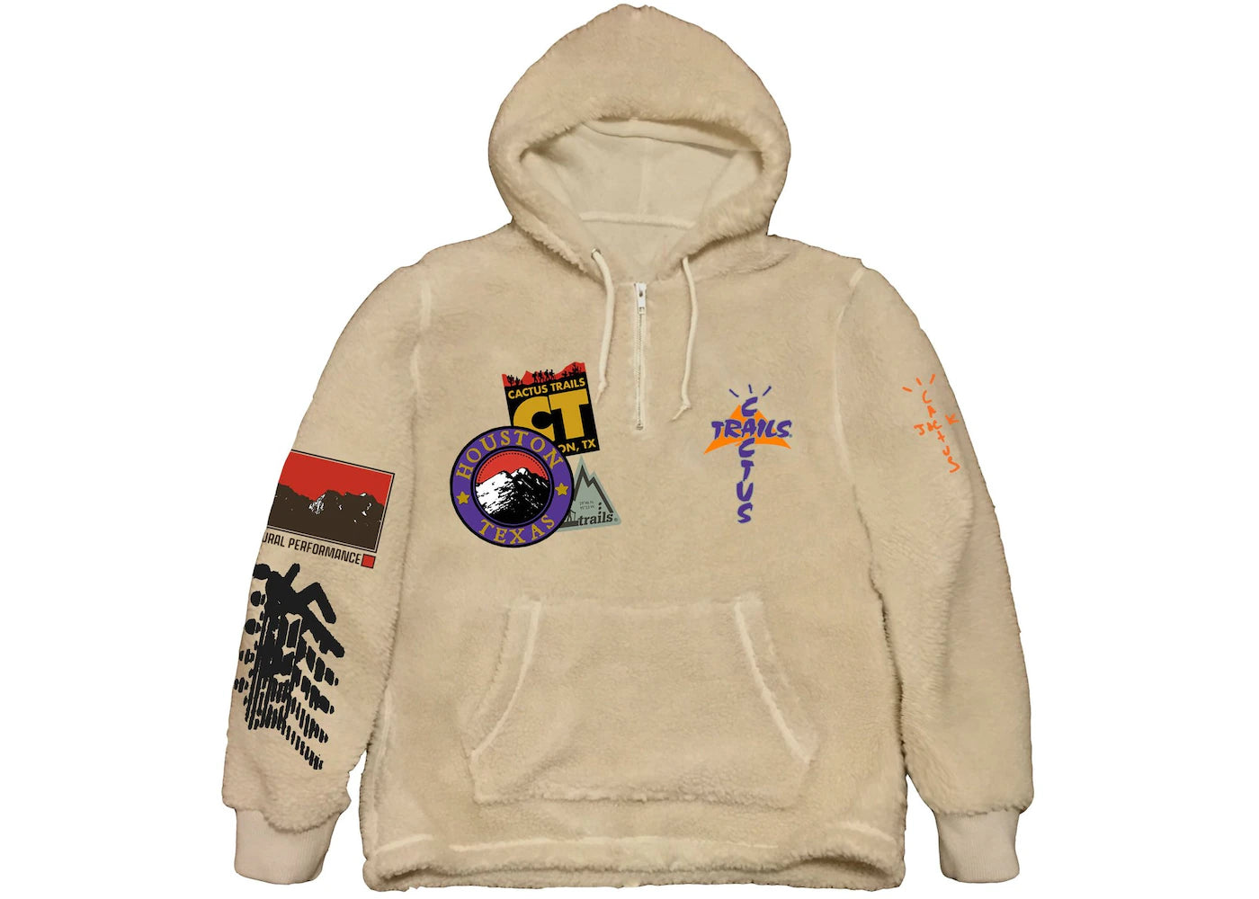 Travis Scott Cactus Trails Half-Zip Sherpa Hoodie Cream