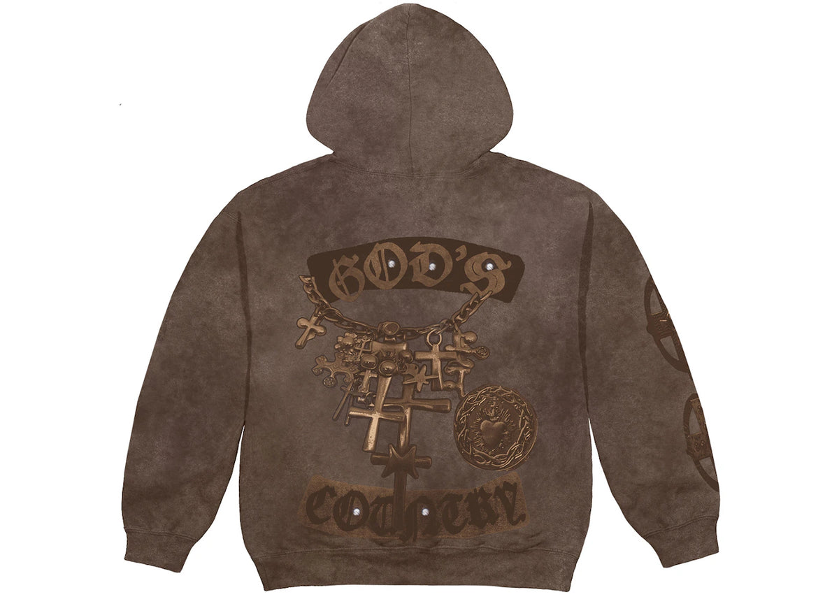 Travis Scott Utopia God's Country Zip Hoodie Brown