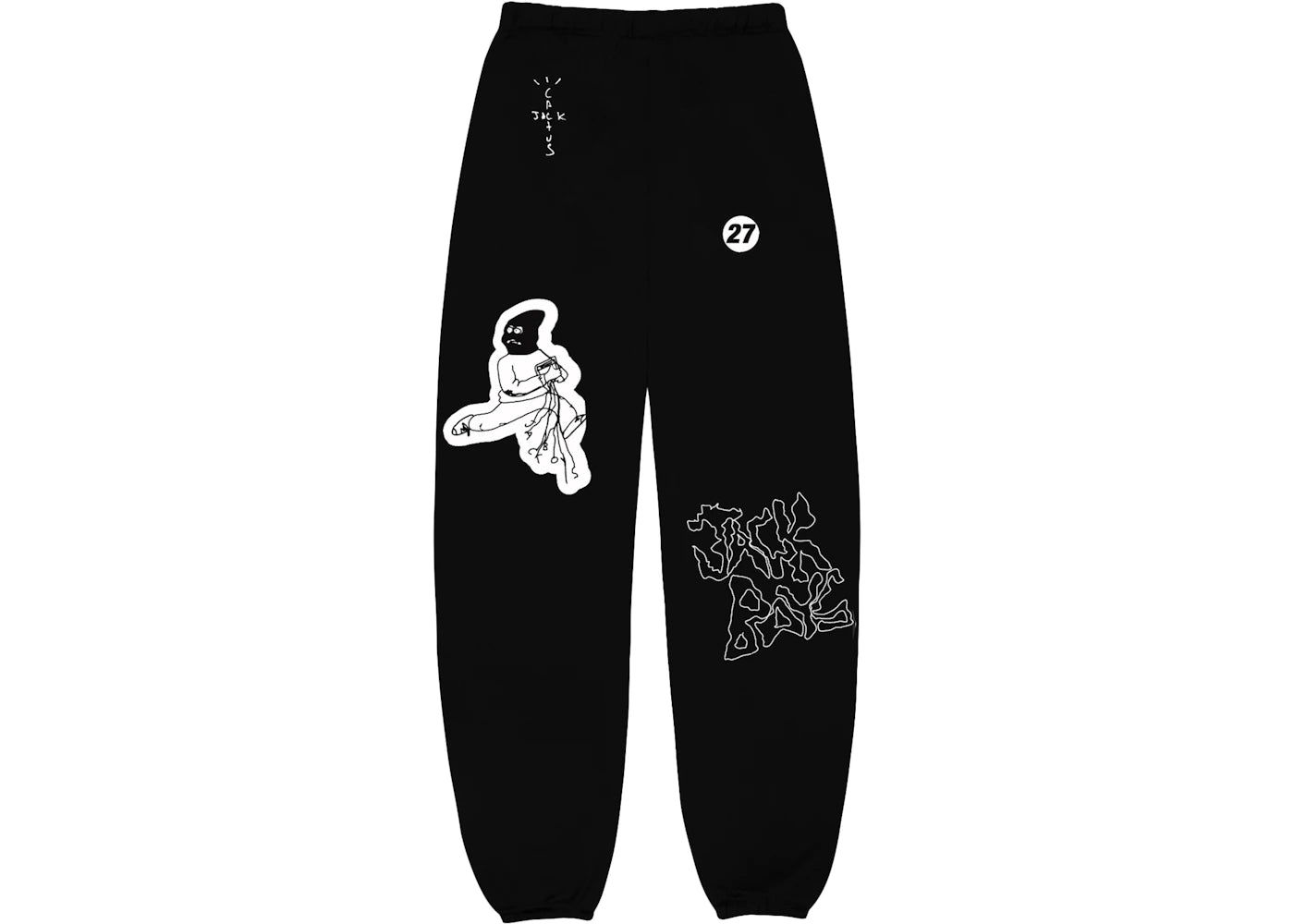 Travis Scott JACKBOYS Mask On Sweatpants Black
