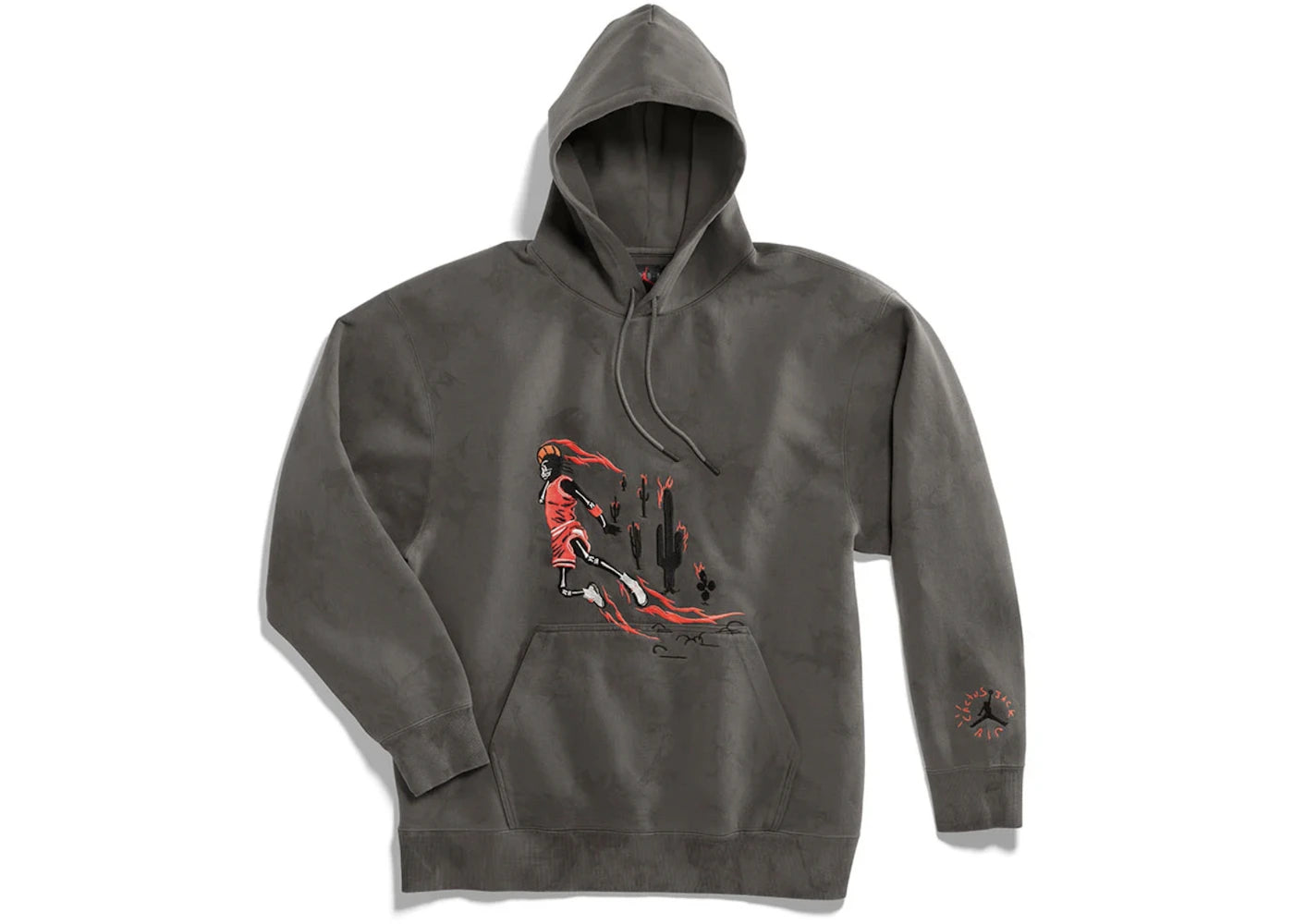 Travis Scott Jordan Washed Suede Hoodie Grey