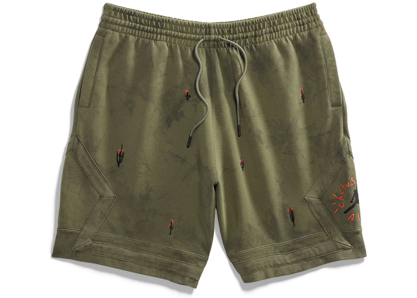 Travis Scott Jordan Washed Suede Shorts Olive