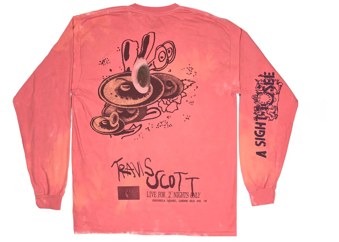 Travis Scott O2 Live Tie Dye Long Sleeve T-shirt Multicolor