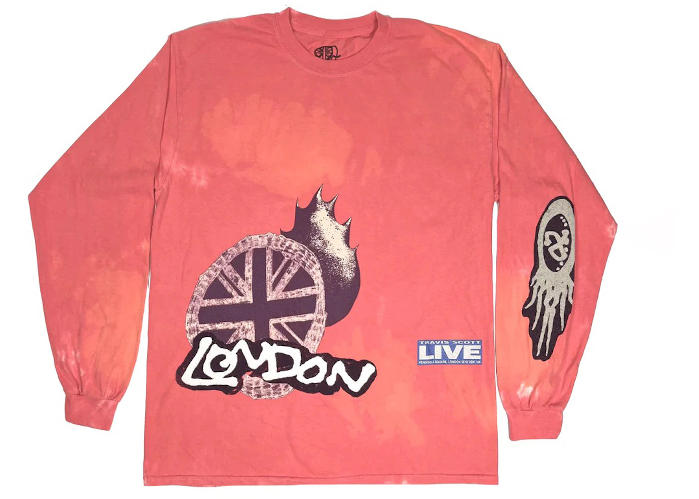 Travis Scott O2 Live Tie Dye Long Sleeve T-shirt Multicolor