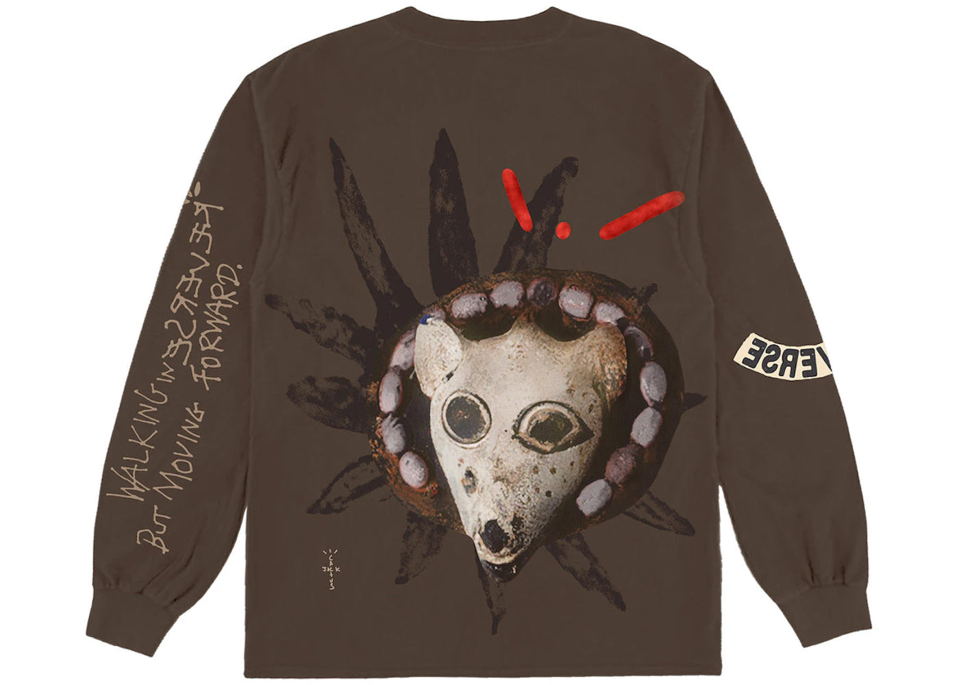 Travis Scott Reverse Jack Long Sleeve T-shirt Brown