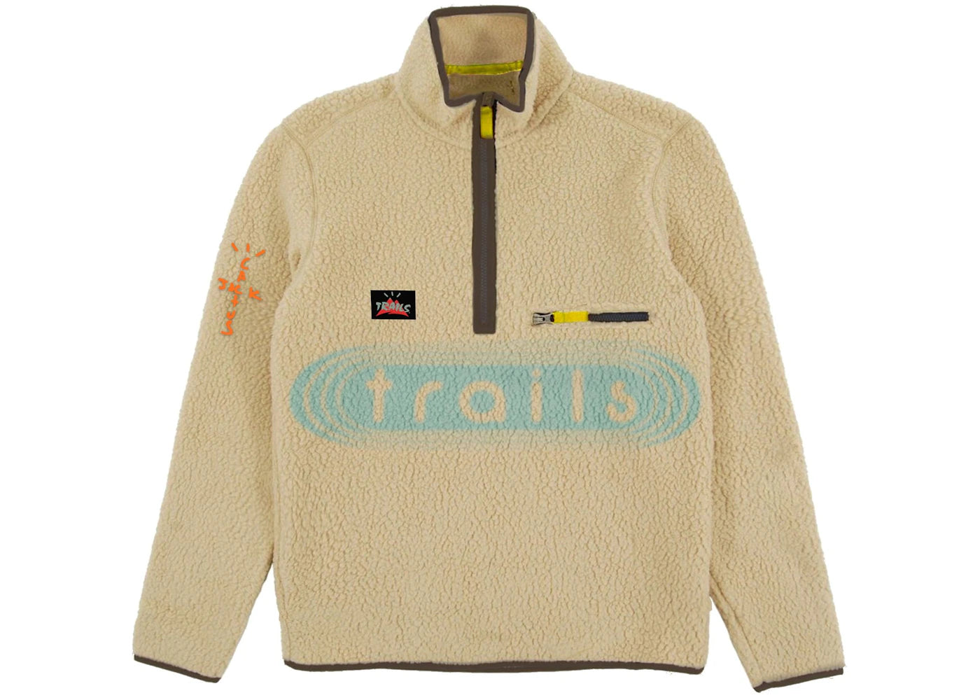 Travis Scott Trails Half-Zip Sherpa Pullover Natural