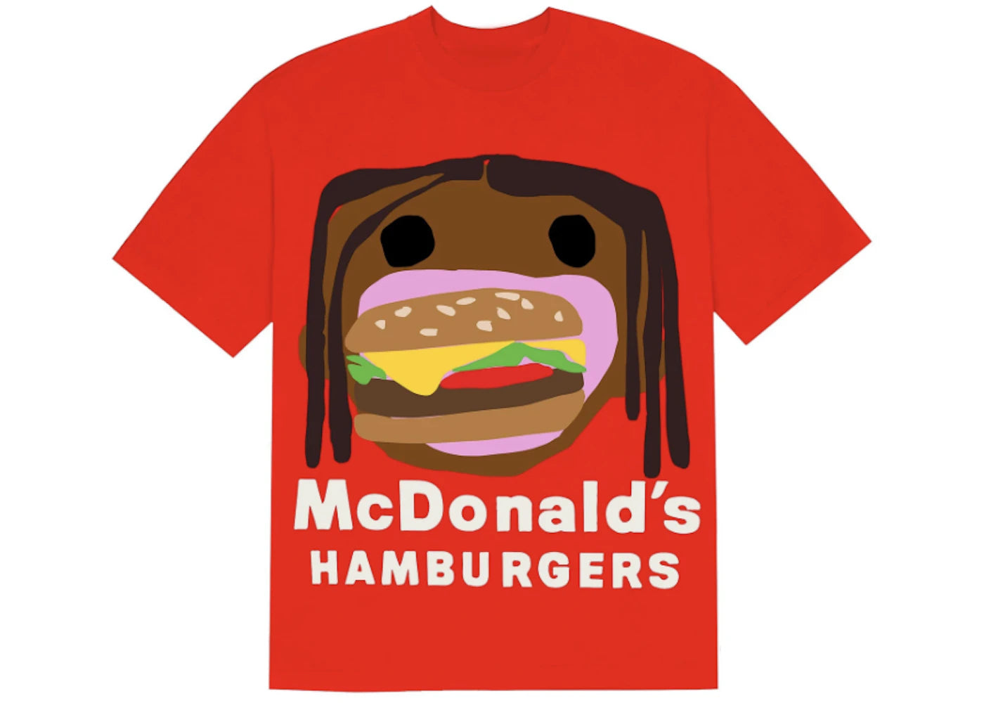 Travis Scott x CPFM 4 CJ Burger Mouth T-shirt Red