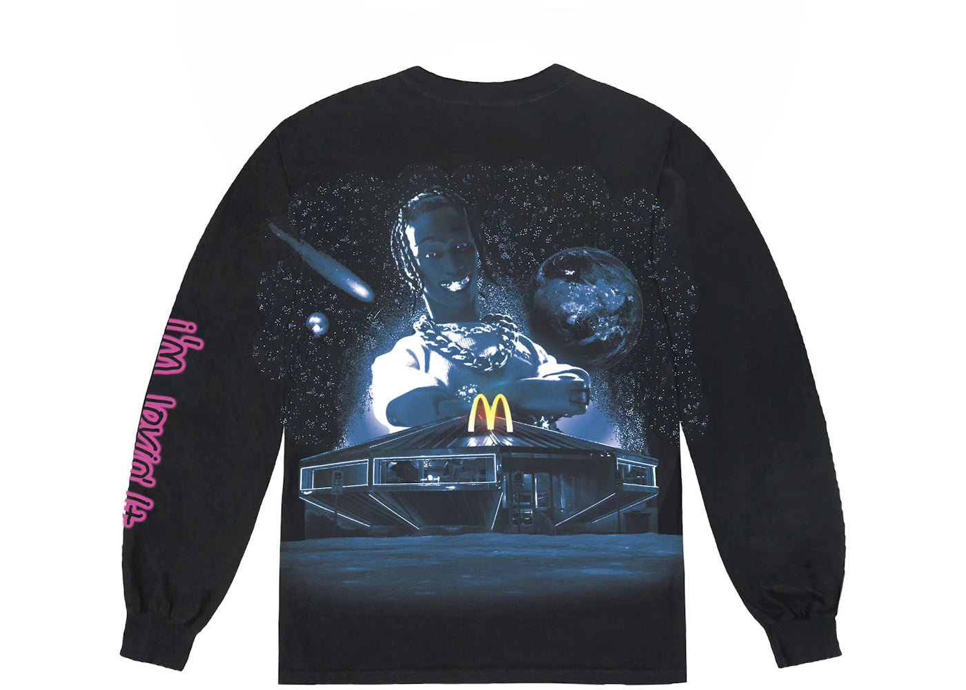 Travis Scott x McDonald's Action Figure Space L/S T-shirt Black