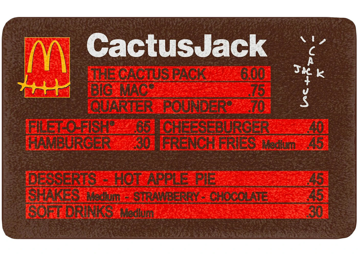 Travis Scott x McDonalds CJ Menu Rug