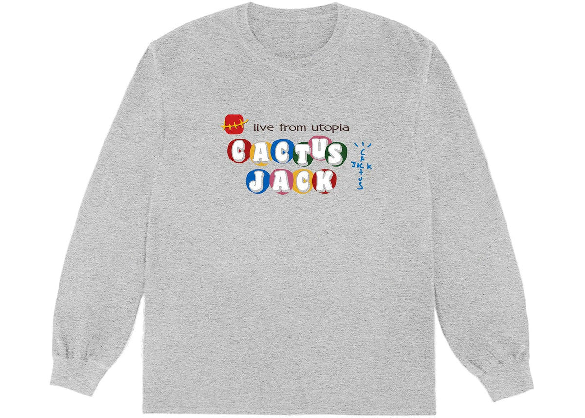 Travis Scott x McDonald's Cj Live From Utopia L/S T-shirt Grey