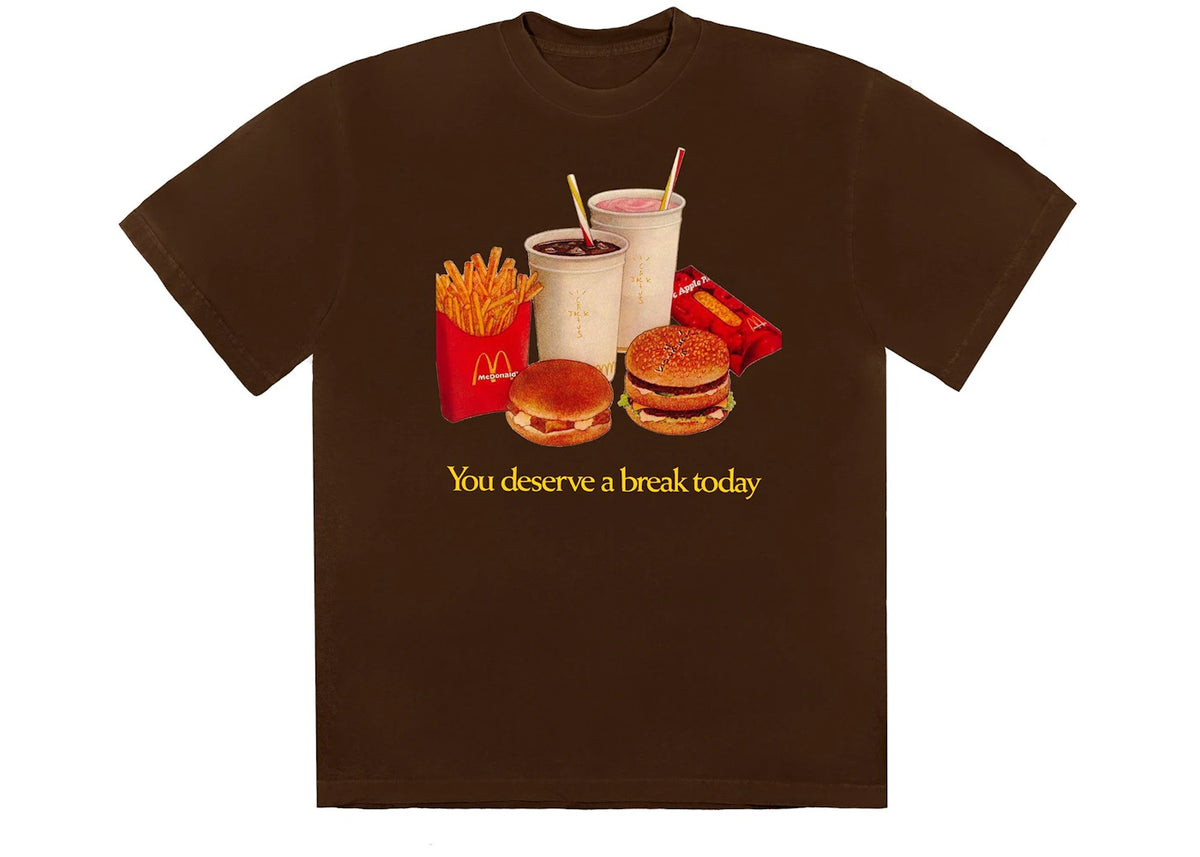 Travis Scott x McDonald's Deserve A Break T-shirt Brown