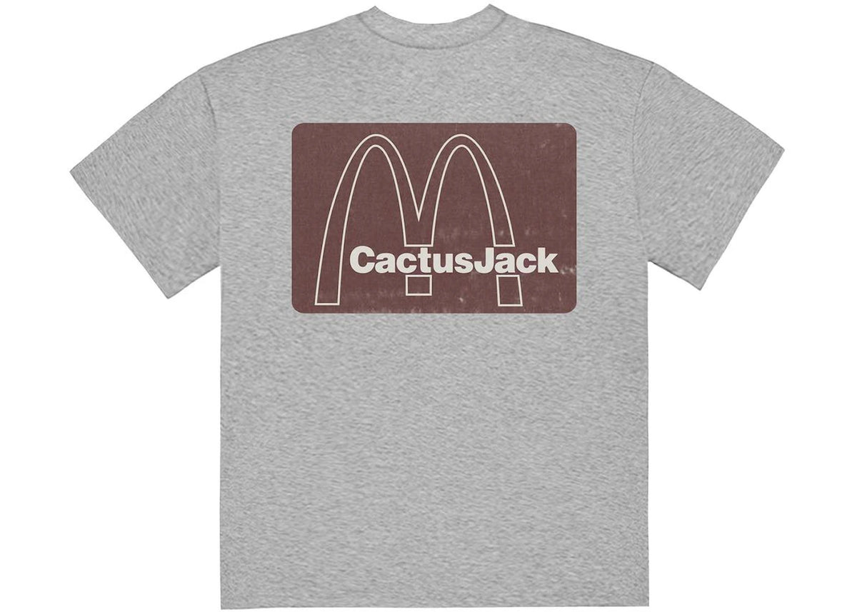Travis Scott x McDonald's Menu Mono Logo T-shirt Grey