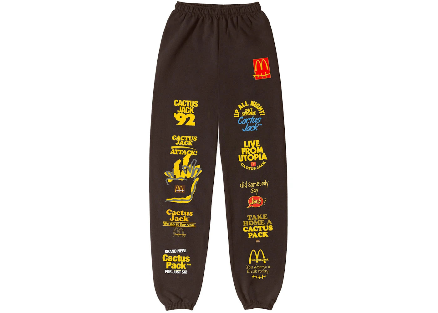 Travis Scott x McDonald's Sticker Bomb Sweatpants Brown
