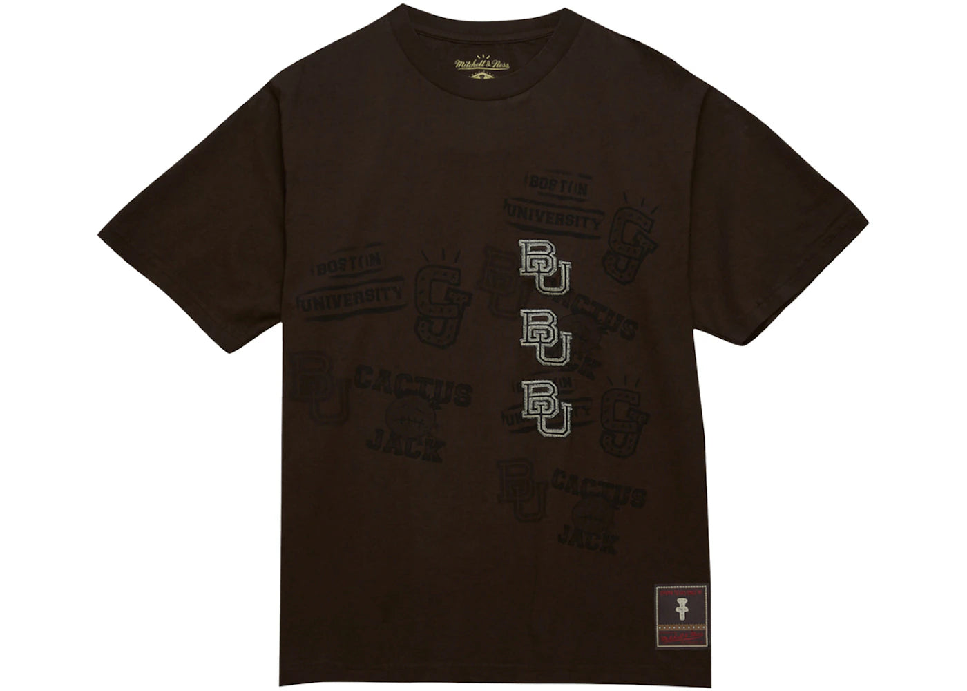 Travis Scott x Mitchell & Ness Boston University Seal T-Shirt Brown