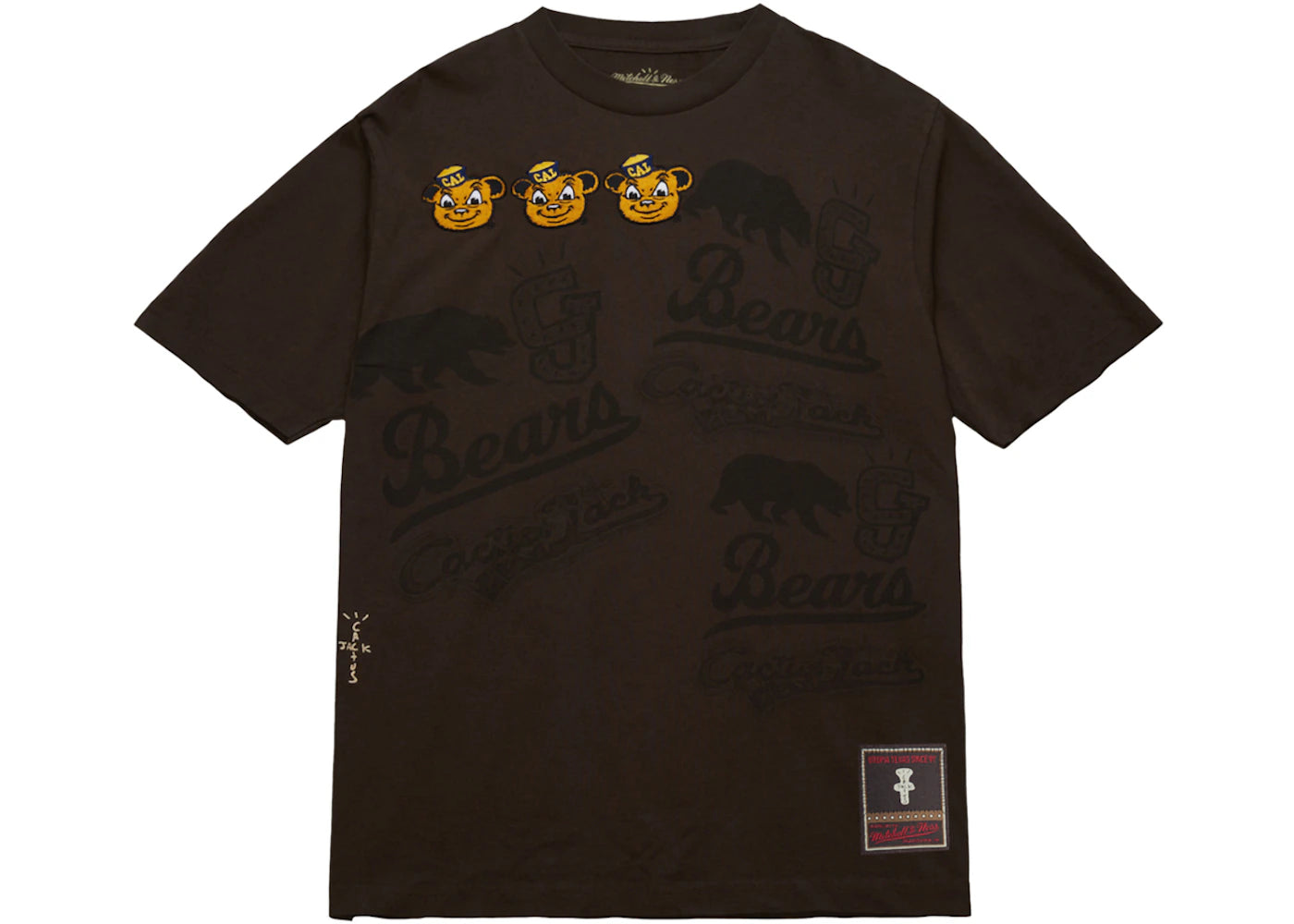 Travis Scott x Mitchell & Ness Cal Bears Seal T-Shirt Brown