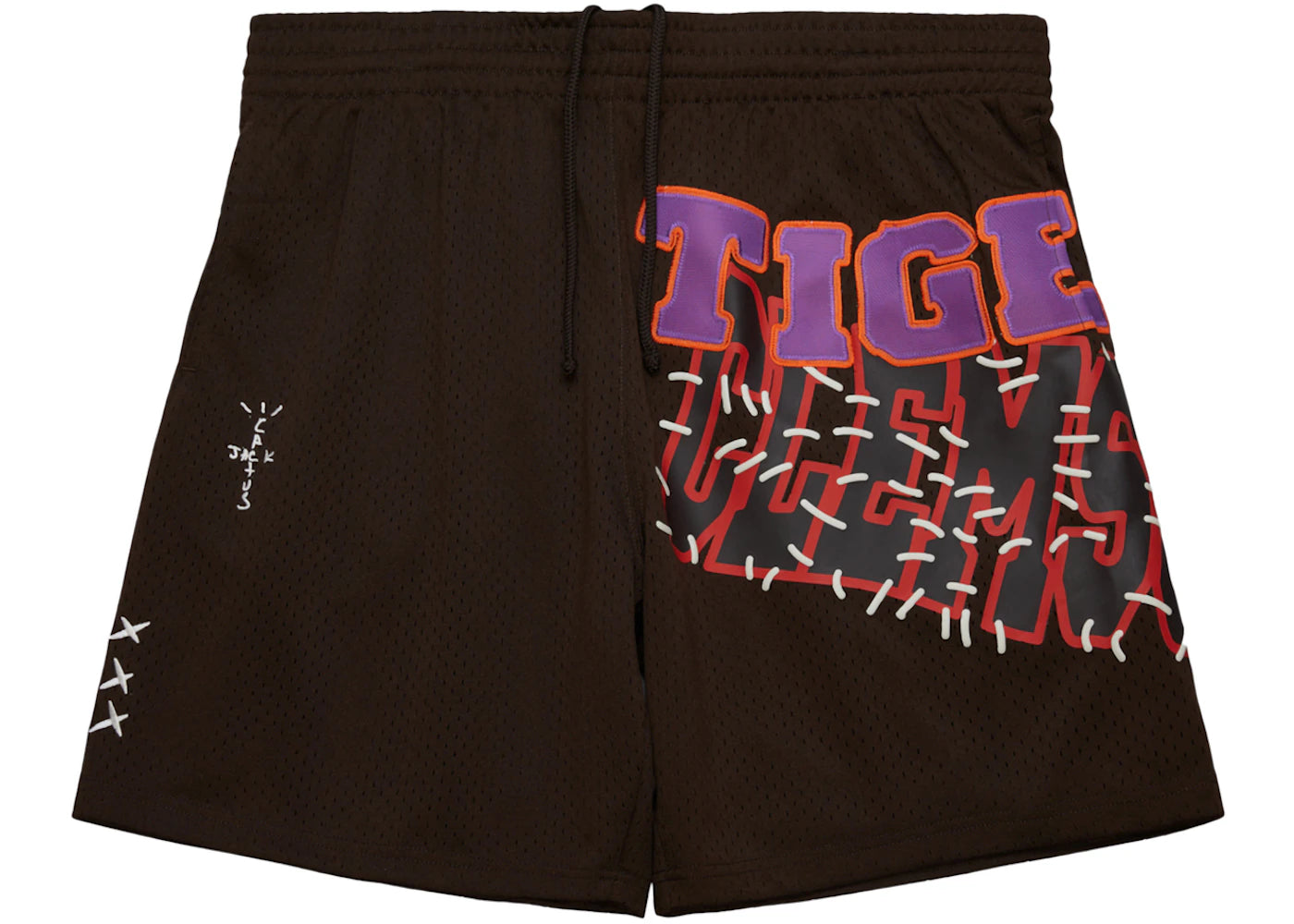 Travis Scott x Mitchell & Ness Clemson Tigers Basketball Shorts Brown