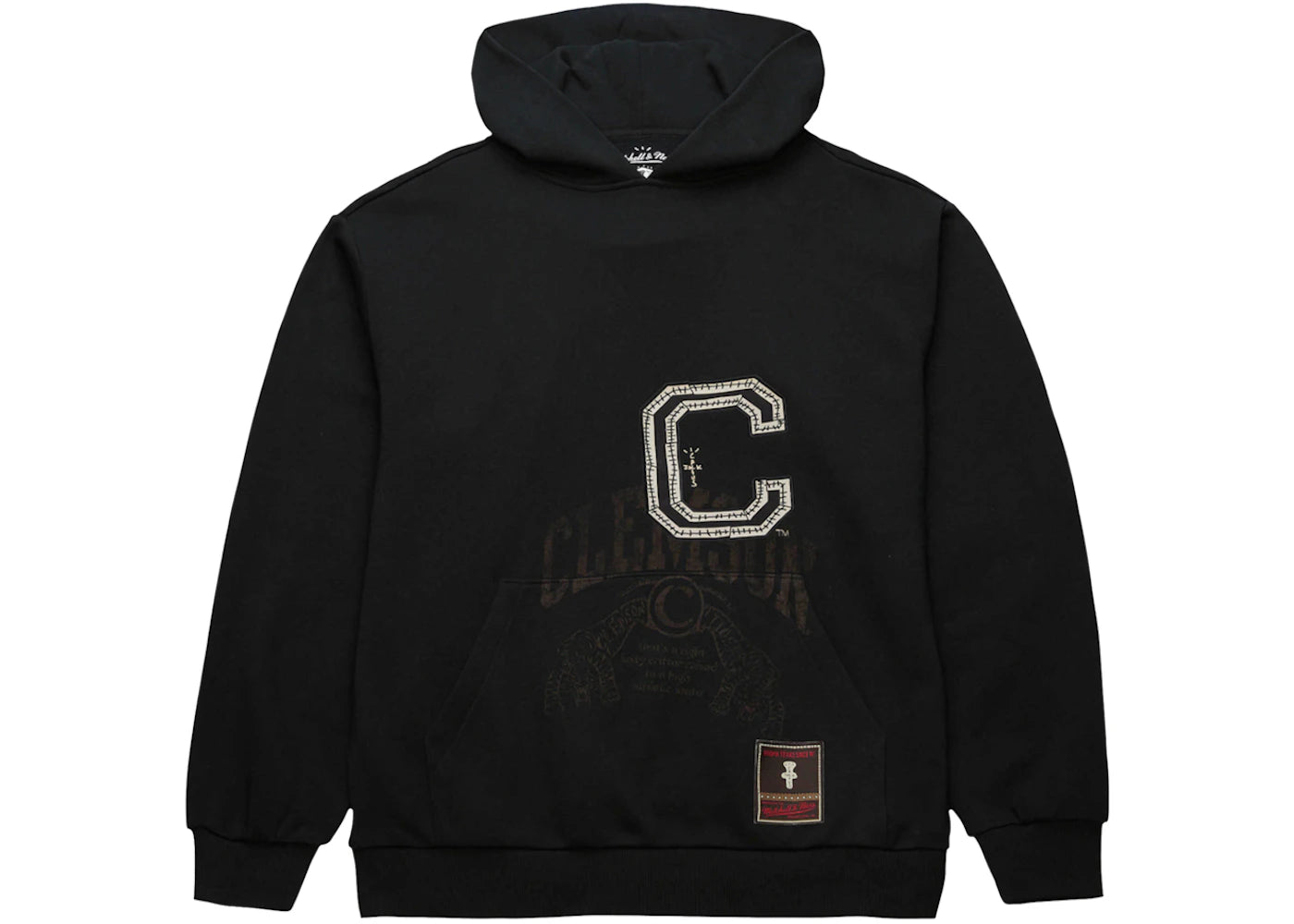 Travis Scott x Mitchell & Ness Clemson Tigers Overlap Pullover Hoodie Black