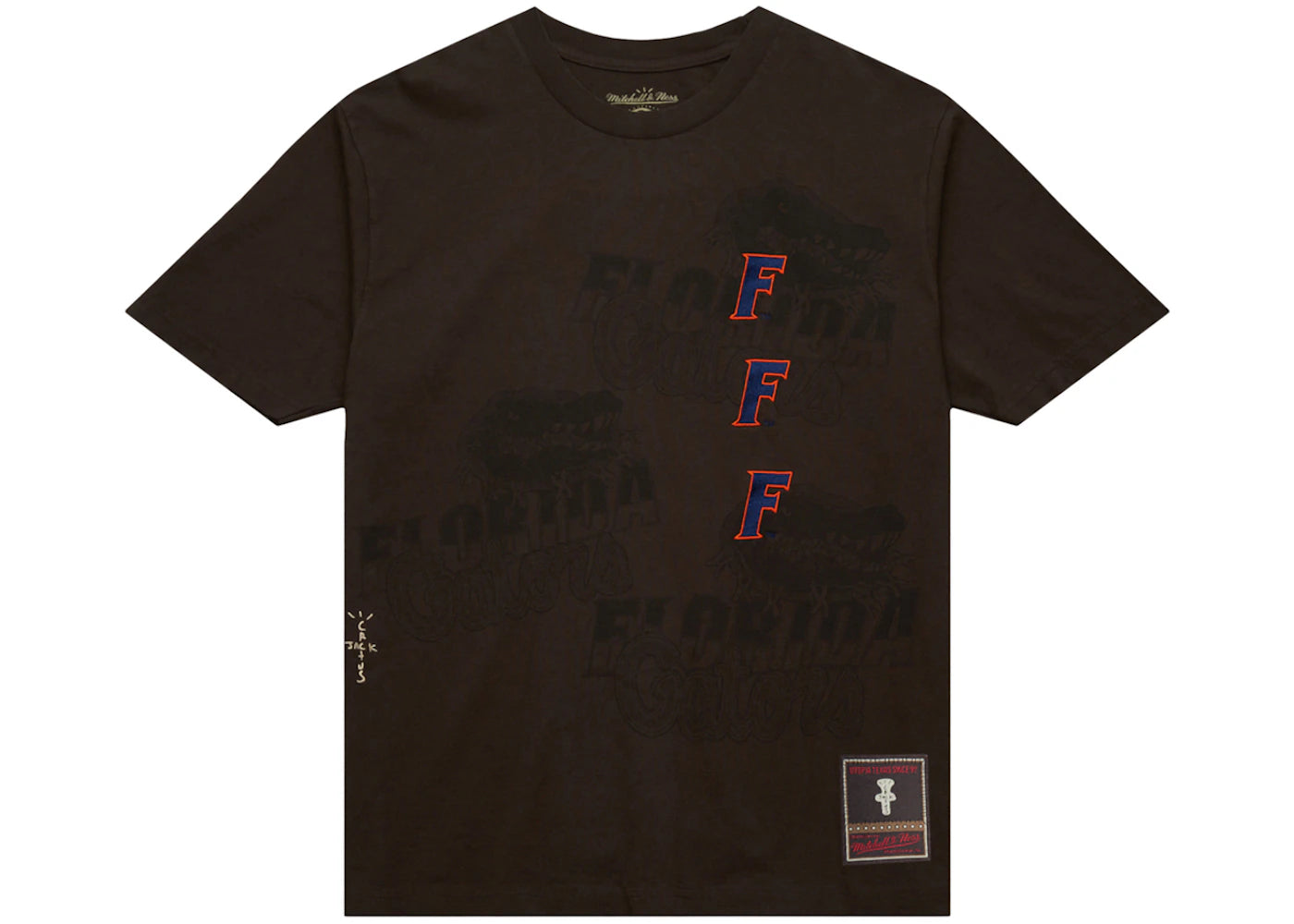 Travis Scott x Mitchell & Ness Florida Gators Seal T-Shirt Brown