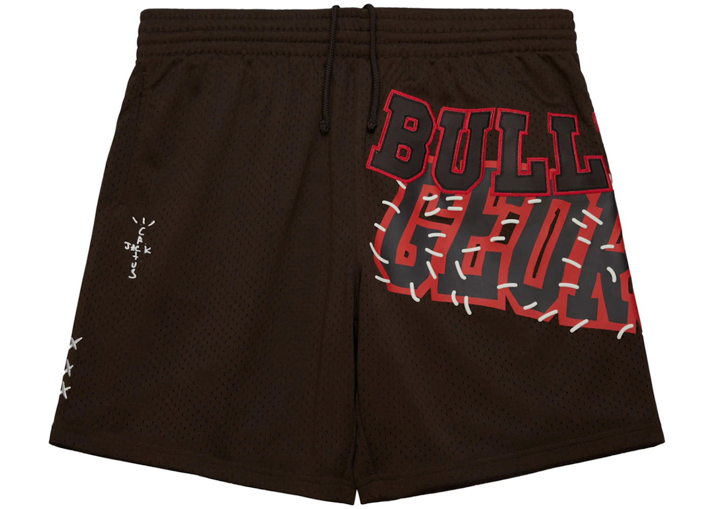 Travis Scott x Mitchell & Ness Georgia Bulldogs Basketball Shorts Brown