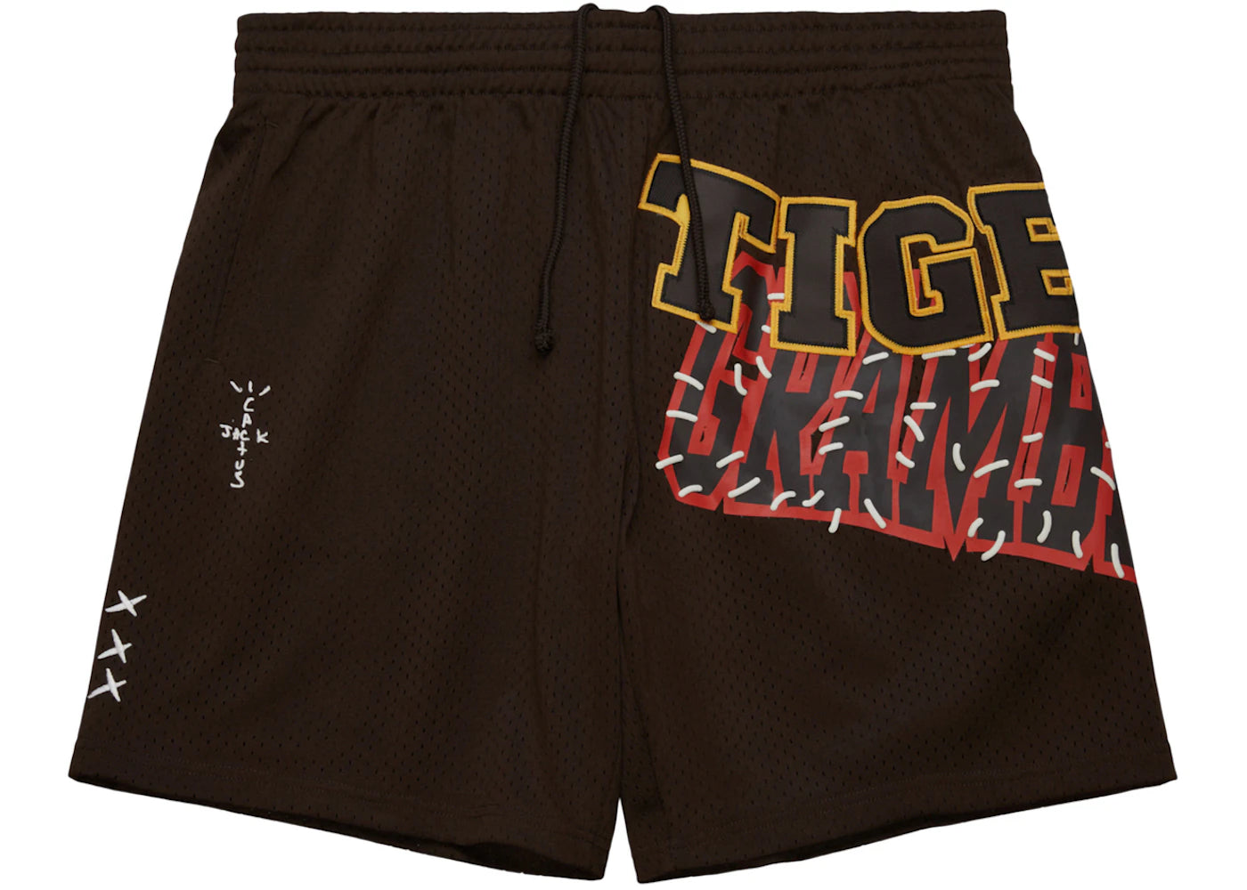 Travis Scott x Mitchell & Ness Grambling Tigers Basketball Shorts Brown