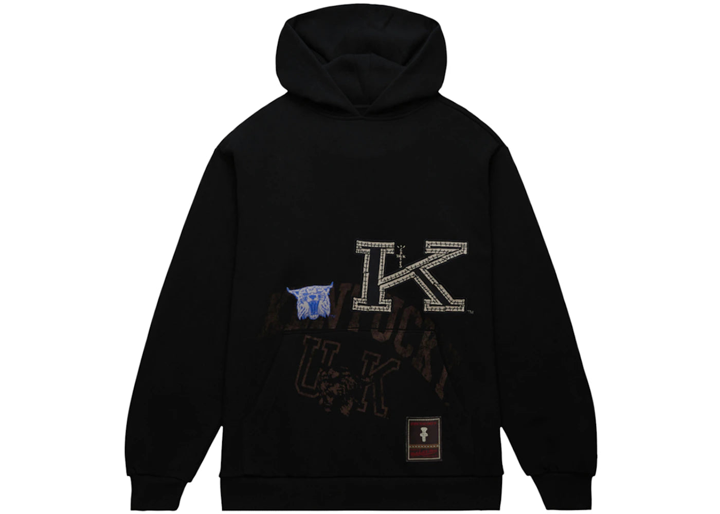 Travis Scott x Mitchell & Ness Kentucky Wildcats Overlap Pullover Hoodie Black