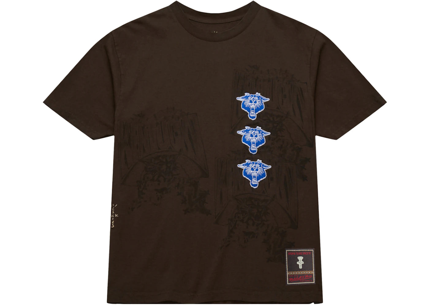 Travis Scott x Mitchell & Ness Kentucky Wildcats Seal T-Shirt Brown