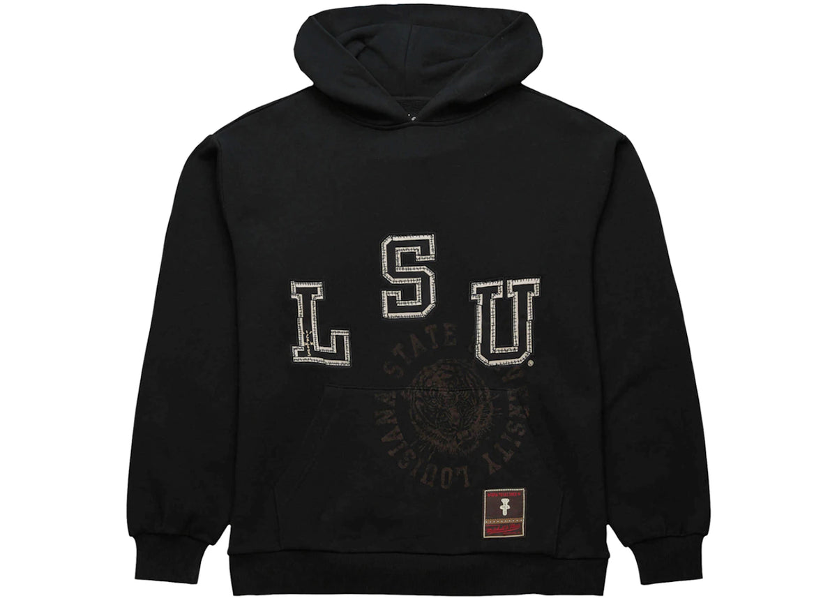 Travis Scott x Mitchell & Ness LSU Tigers Overlap Pullover Hoodie Black