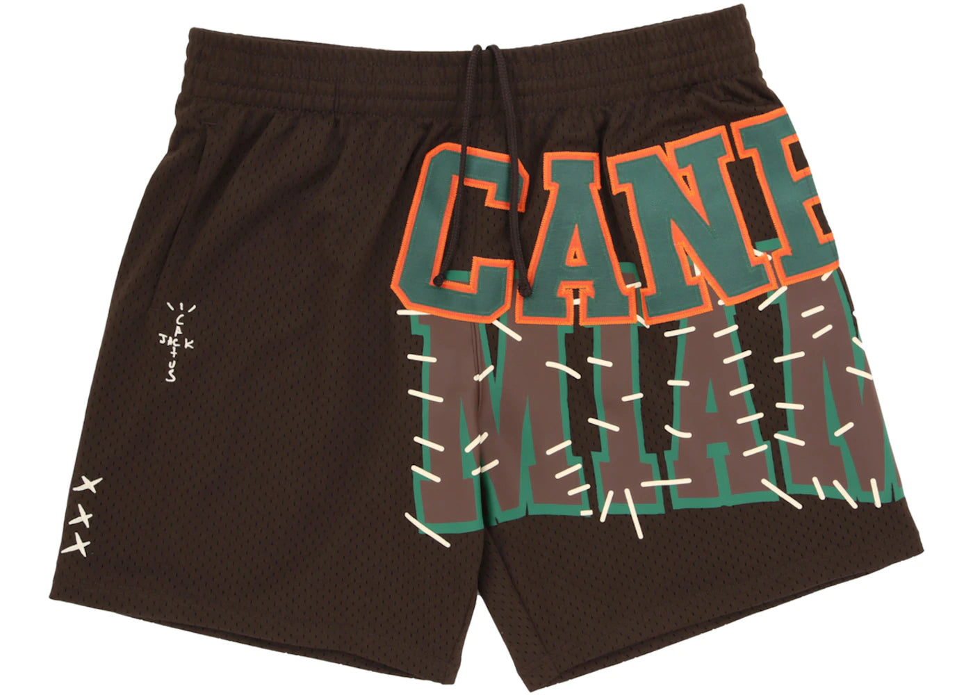 Travis Scott x Mitchell & Ness Miami Hurricanes Basketball Shorts Brown