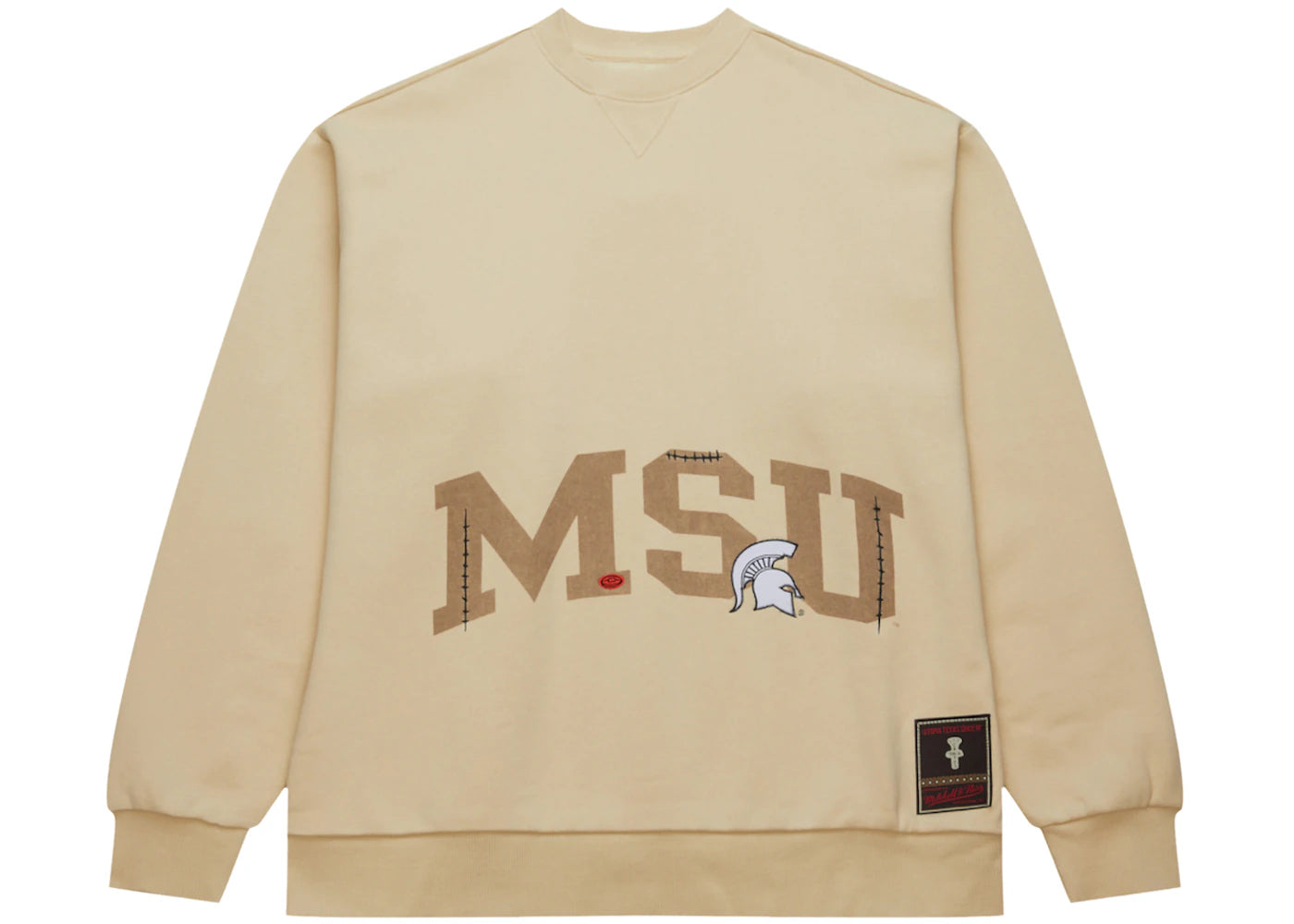 Travis Scott x Mitchell & Ness Michigan State Spartans Pullover Sweatshirt Tan