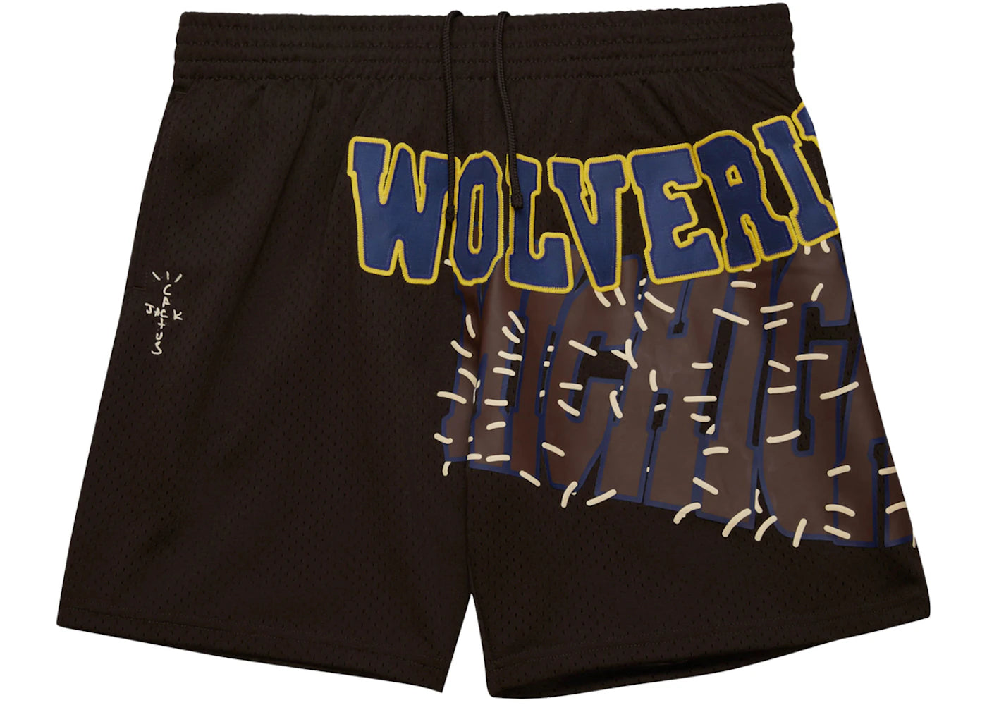 Travis Scott x Mitchell & Ness Michigan Wolverines Basketball Shorts Brown