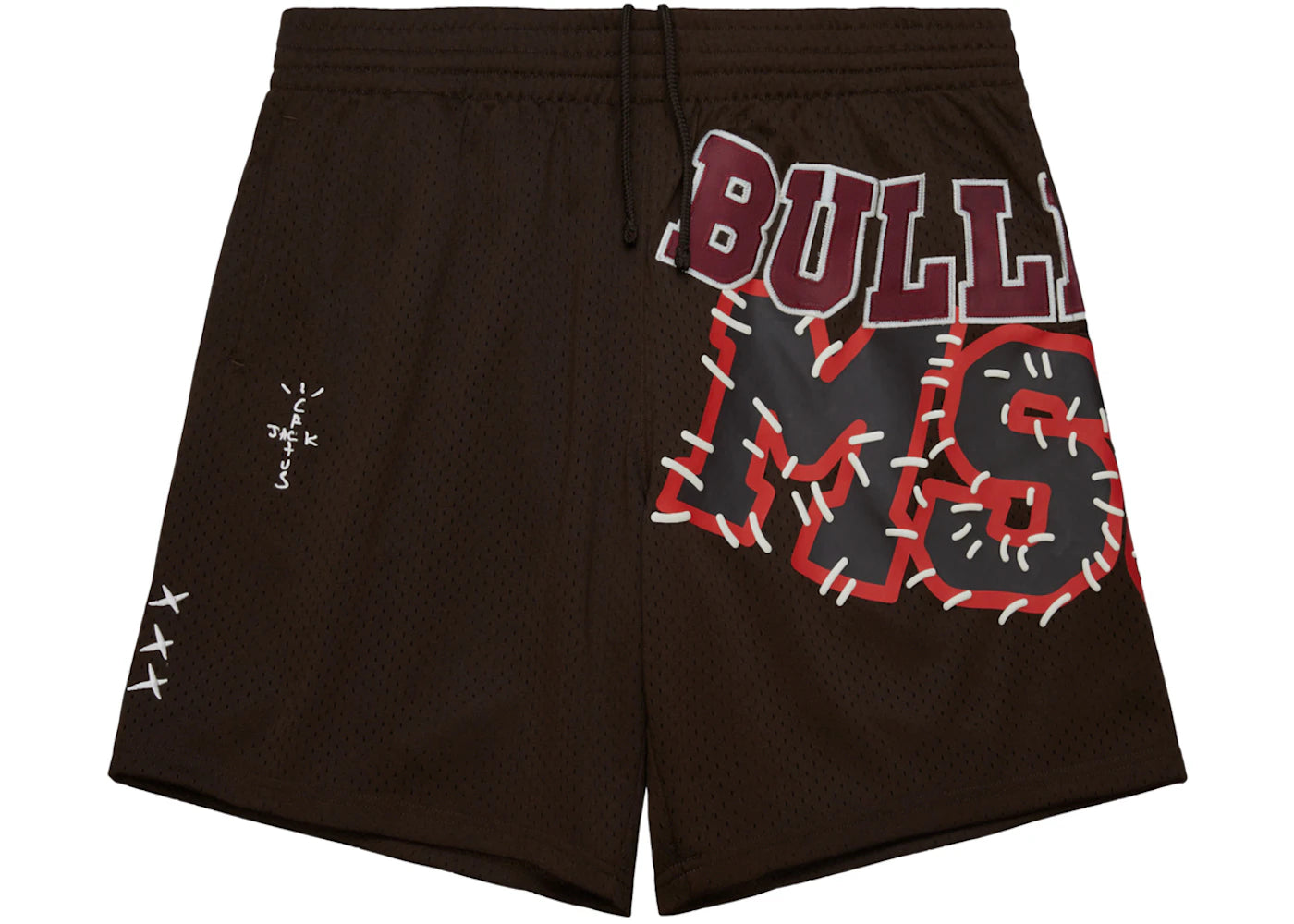 Travis Scott x Mitchell & Ness Mississippi State Bulldogs Basketball Shorts Brown