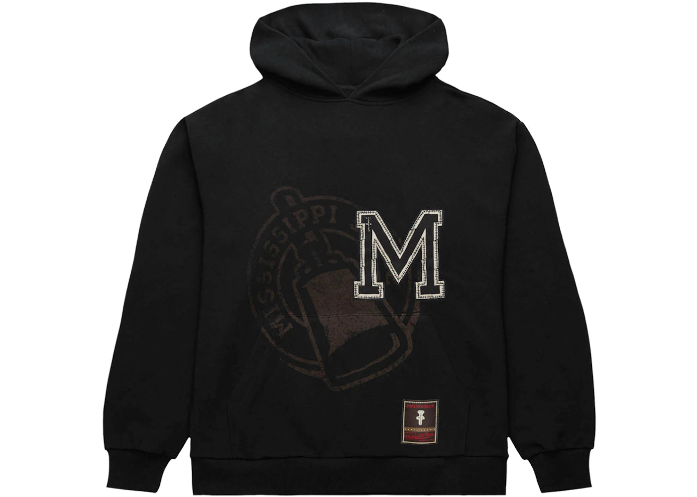 Travis Scott x Mitchell & Ness Mississippi State Bulldogs Overlap Pullover Hoodie Black