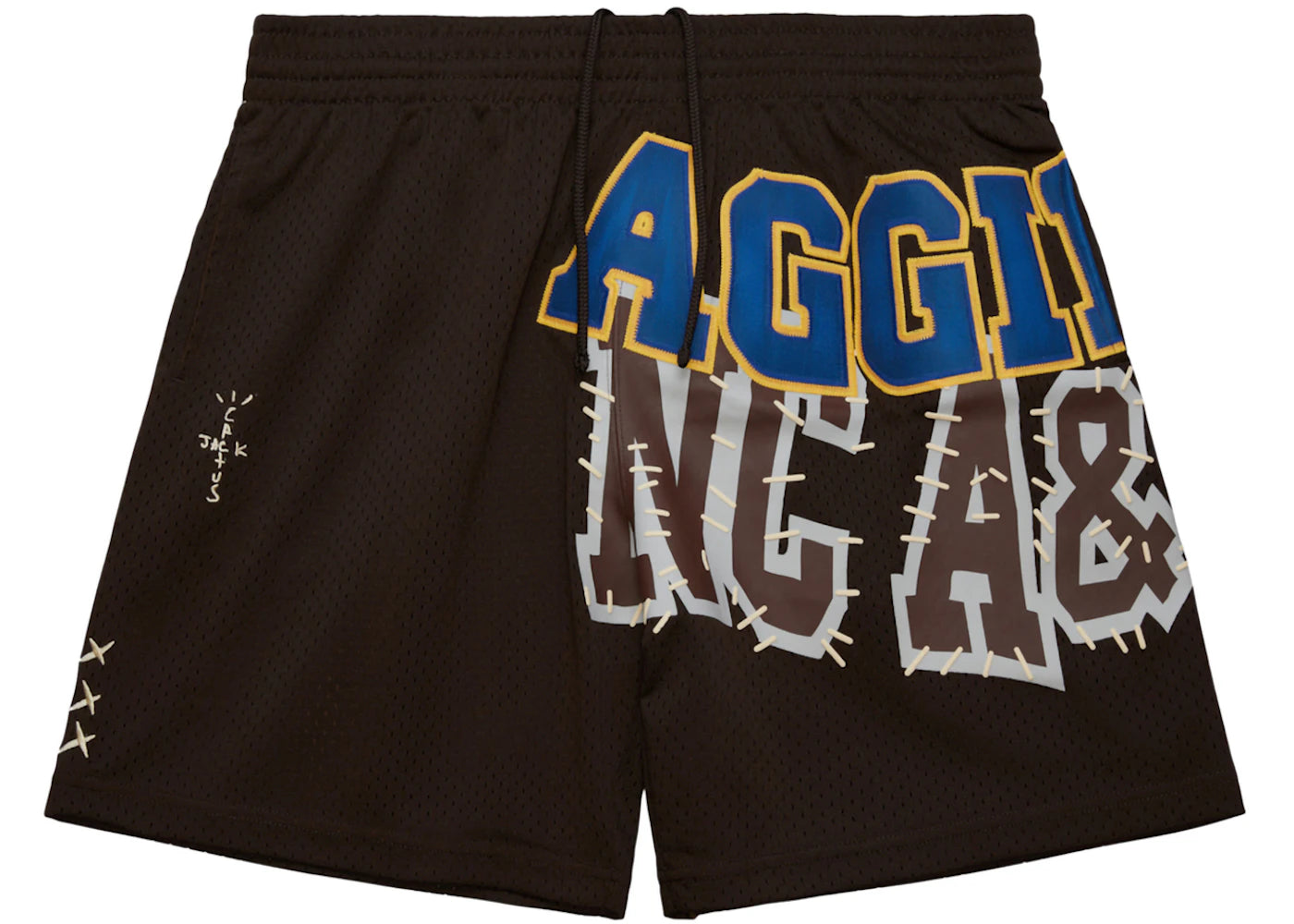 Travis Scott x Mitchell & Ness North Carolina A&T Aggies Basketball Shorts Brown